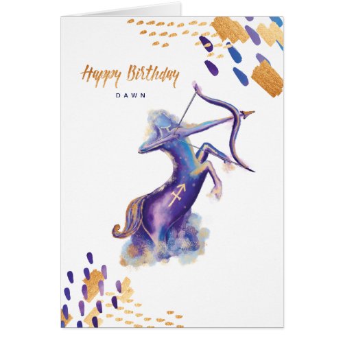 Sagittarius Zodiac Watercolour Artistry Card