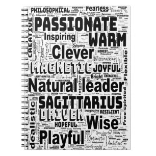 Sagittarius Zodiac Word Cloud Inspiration Notebook