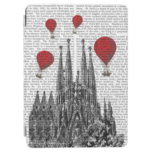 Sagrada Familia and Red Hot Air Balloons iPad Air Cover (Front)