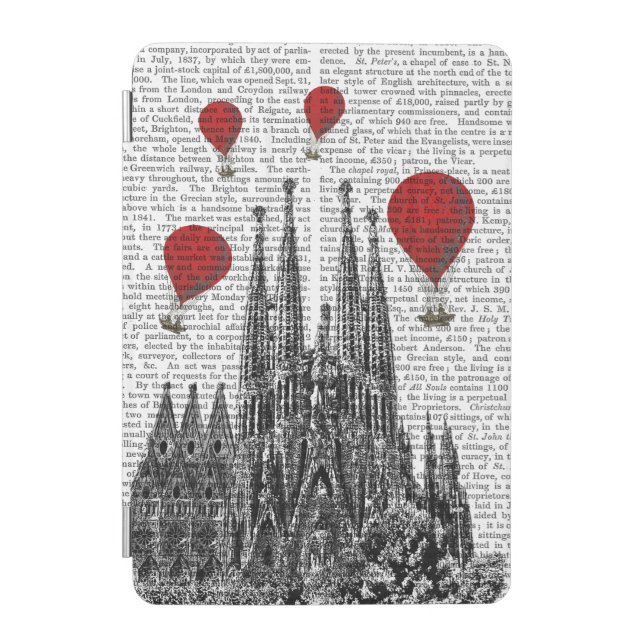 Sagrada Familia and Red Hot Air Balloons iPad Mini Cover (Front)