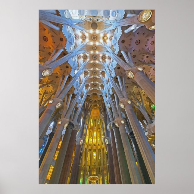 Sagrada Familia architecture, Barcelona Poster (Front)