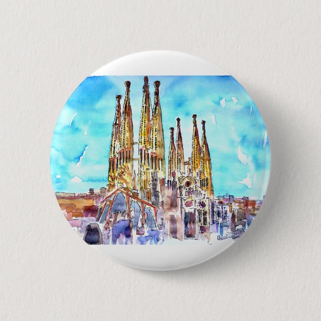 Sagrada Familia Barcelona Button (Front)