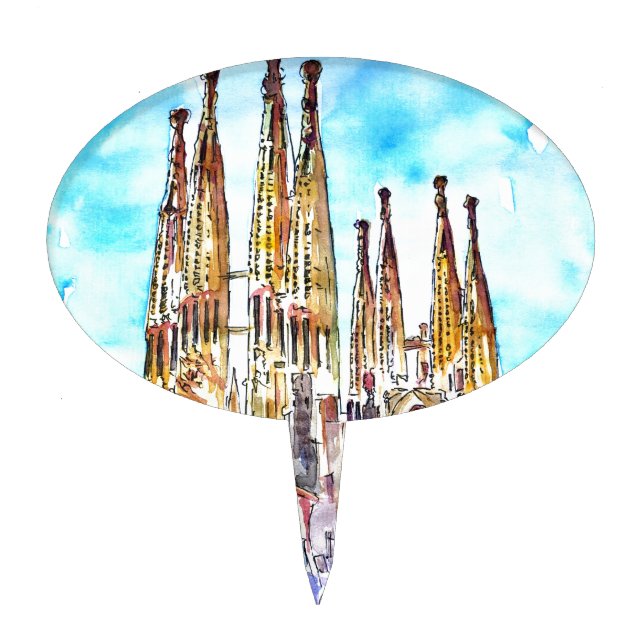 Sagrada Familia Barcelona Cake Topper (Front)