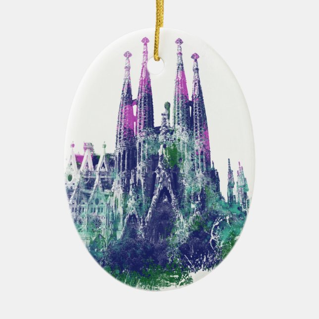 Sagrada Familia Barcelona Ceramic Ornament (Front)