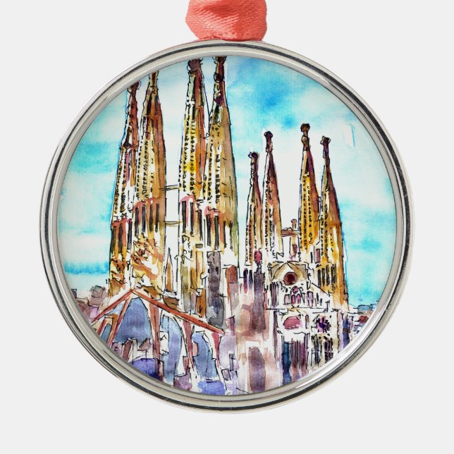 Sagrada Familia Barcelona Metal Ornament (Front)
