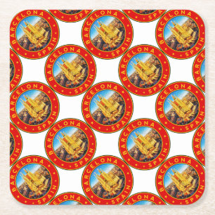 Sagrada Familia Barcelona  Square Paper Coaster
