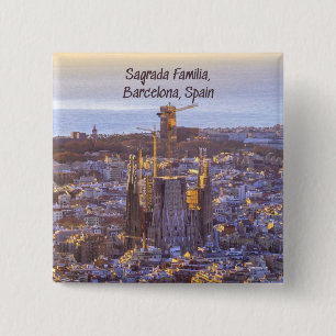 Sagrada Familia Catholic Church, Barcelona, Spain Button