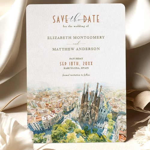 Sagrada Familia Charm Barcelona Save_the_Date Invitation