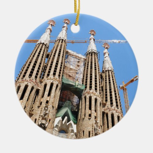 Sagrada Familia in Barcelona Spain Ceramic Ornament