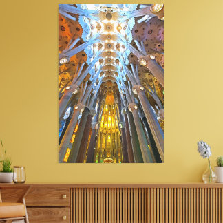 Sagrada Familia Interior Barcelona Canvas Print