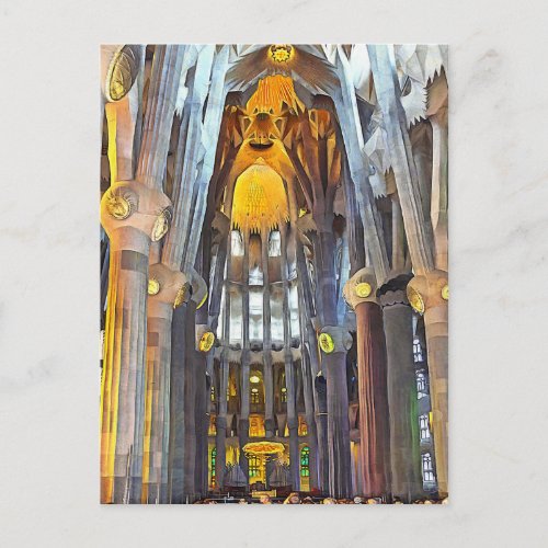 Sagrada Familia Interior View 15 Postcard