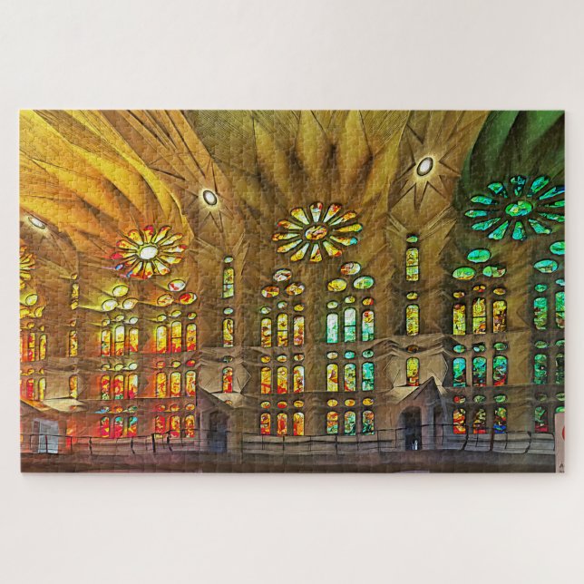 Sagrada Familia. Interior. View 19. Jigsaw Puzzle (Horizontal)