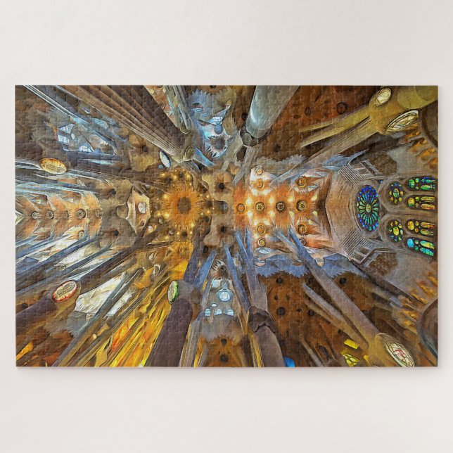 Sagrada Familia. Interior. View 20. Jigsaw Puzzle (Horizontal)