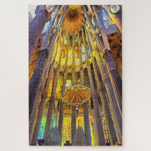 Sagrada Familia. Interior. View 22. Jigsaw Puzzle