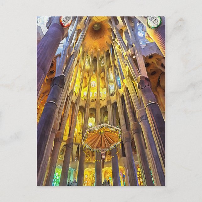 Sagrada Familia. Interior. View 22. Postcard (Front)