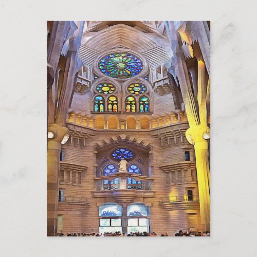 Sagrada Familia Interior View 24 Postcard