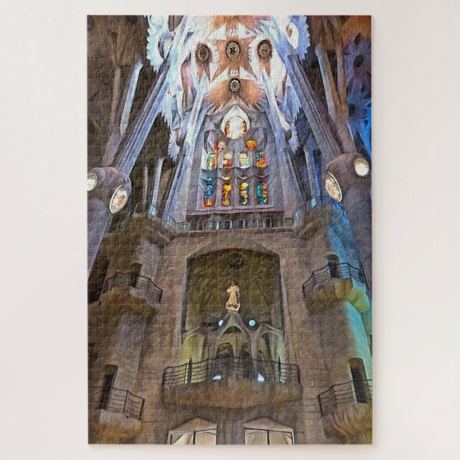 Sagrada Familia. Interior. View 25. Jigsaw Puzzle (Vertical)