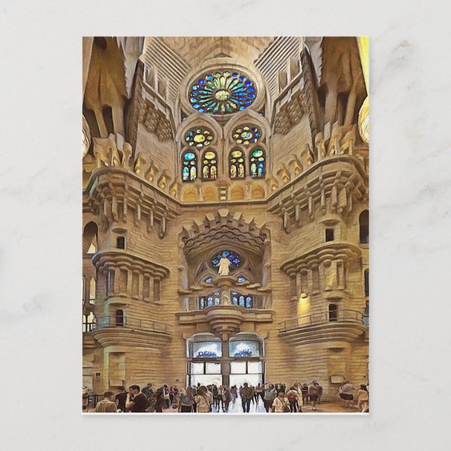 Sagrada Familia. Interior. View 32. Postcard (Front)