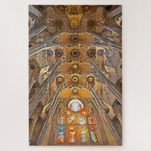 Sagrada Familia. Interior. View 7. Jigsaw Puzzle