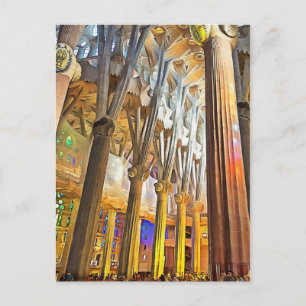 Sagrada Familia. Interior. View 9. Postcard