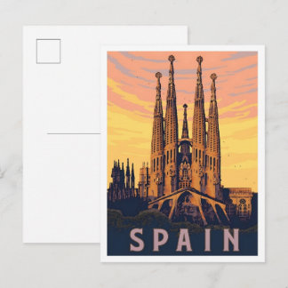 Sagrada Familia Spain Vintage Travel  Postcard
