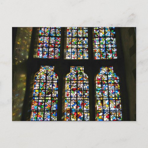 Sagrada Familia Stained Glass Barcelona Photograph Postcard