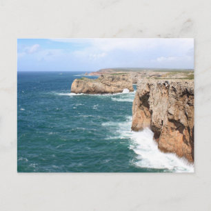 Sagres Algarve rugged coastline Postcard