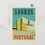Sagres promontory illustration Algarve Portugal Postcard