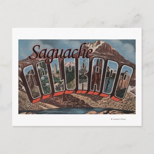 Saguache Colorado _ Large Letter Scenes Postcard