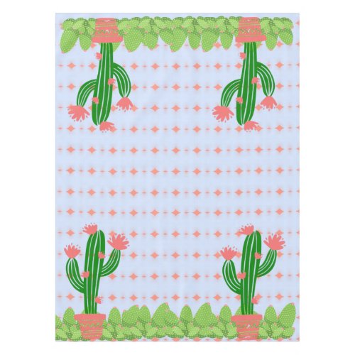 Saguaro and Prickly Pear Cactus Southwestern Tablecloth