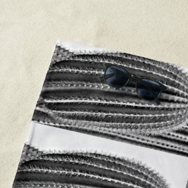 Saguaro Arm in B&W Custom Beach Towel Saguaro Arm in B&W Custom Beach Towel