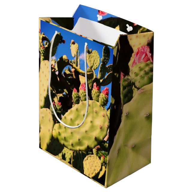 Saguaro Cacti, Cactus Plants  Medium Gift Bag (Back Angled)