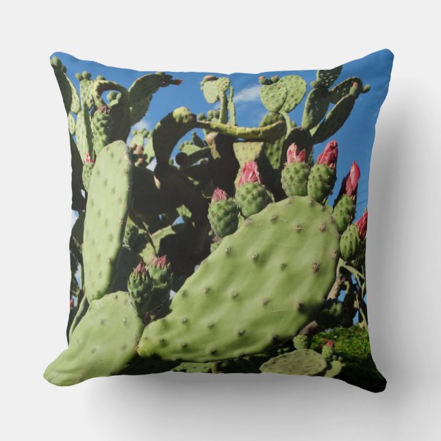 Saguaro Cacti, Cactus Plants  Throw Pillow (Front)