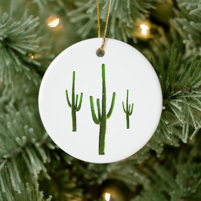 Saguaro Cacti Desert Southwest Ceramic Ornament (Tree)