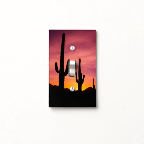 Saguaro cactus at sunrise Arizona Light Switch Cover
