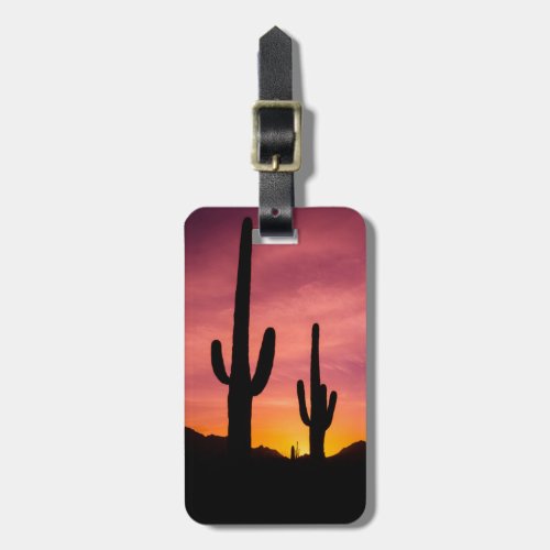 Saguaro cactus at sunrise Arizona Luggage Tag