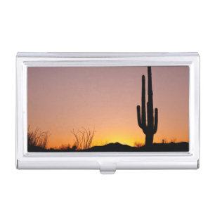 Saguaro Cactus at Sunset Business Card Case