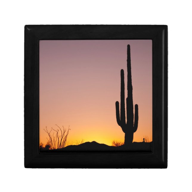 Saguaro Cactus at Sunset Jewelry Box (Front)