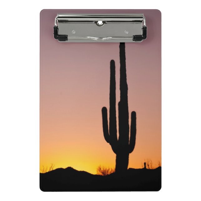 Saguaro Cactus at Sunset Mini Clipboard (Front)