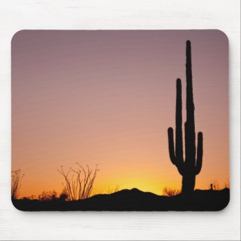 Saguaro Cactus At Sunset Mouse Pad by usdeserts at Zazzle