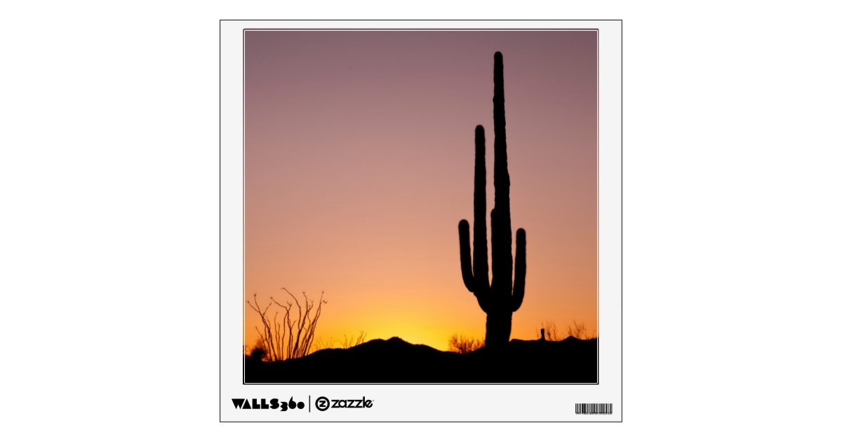 Saguaro Cactus at Sunset Wall Sticker | Zazzle