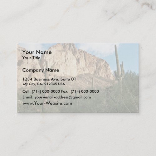 Saguaro Cactus Business Card