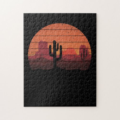 Saguaro Cactus Cactus Sunset Opuntia Cactaceae Jigsaw Puzzle