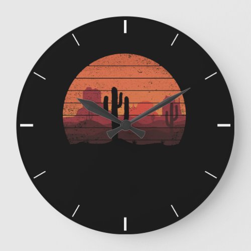 Saguaro Cactus Cactus Sunset Opuntia Cactaceae Large Clock