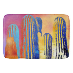 Saguaro Cactus Colorful Southwestern Desert Bath Mat