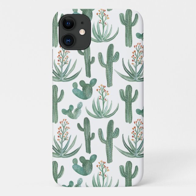 Saguaro Cactus Desert Aloe Watercolor Case-Mate iPhone Case (Back)