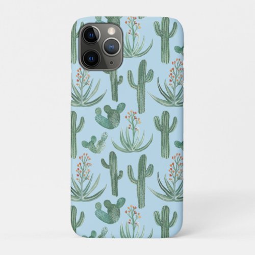 Saguaro Cactus Desert Aloe Watercolor iPhone 11 Pro Case