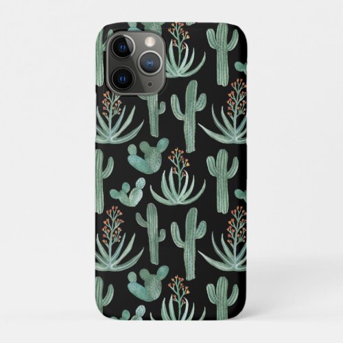 Saguaro Cactus Desert Aloe Watercolor iPhone 11 Pro Case