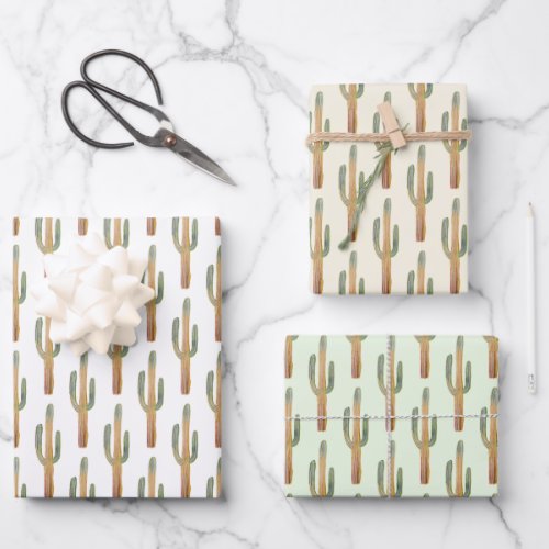 Saguaro Cactus Desert Plants Earthy Neutral Gift  Wrapping Paper Sheets