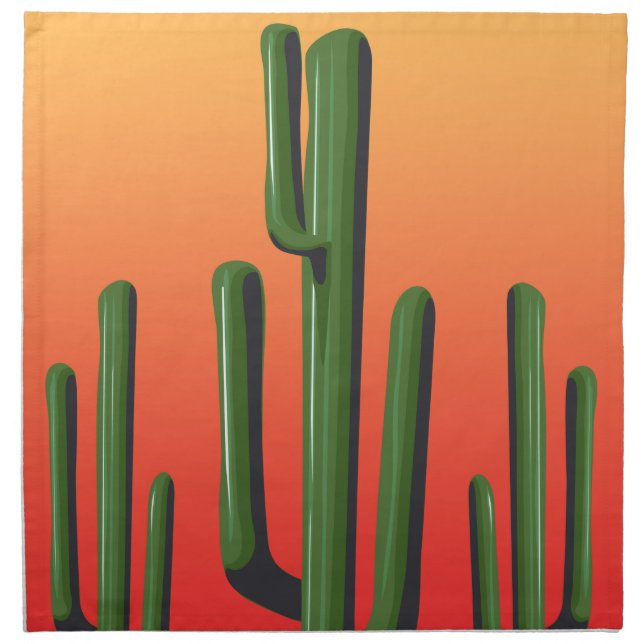Saguaro Cactus Desert Sunset Napkin (Front)